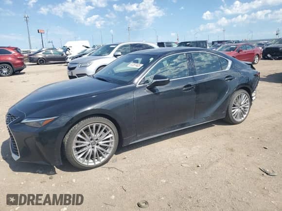 2023 Lexus IS 300 with VIN JTHD81F27P5050608, listed as a Copart auction lot 61257405 with 26,648 mi miles and Salvage title. Bid and sale history available at DreamBid. Image 1.