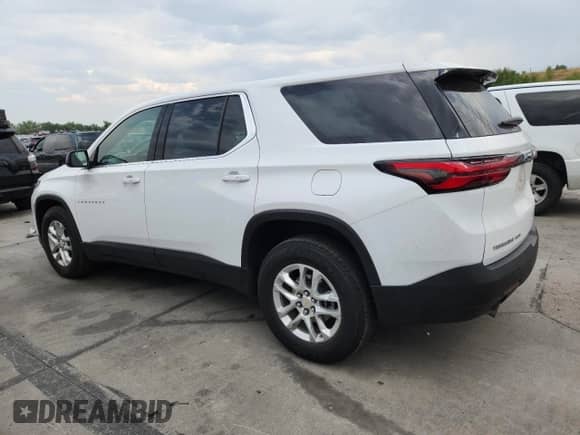 2023 Chevrolet Traverse LS z VIN 1GNEVFKW5PJ281672, wystawiony jako Copart lot #68931115 z przebiegiem 34 501 mil mil oraz Szkoda całkowita • Salvage title. Historia ofert i sprzedaży dostępna na DreamBid. Obrazek 2.