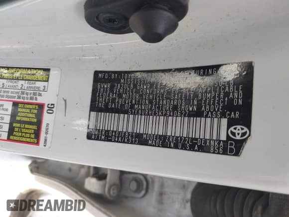 2019 Toyota Corolla XLE с VIN 5YFBURHE5KP940627, выставлен на аукционе IAAI как лот 42741679 с пробегом 143 809 миль миль и . История ставок и продаж доступна на DreamBid. Изображение 9.