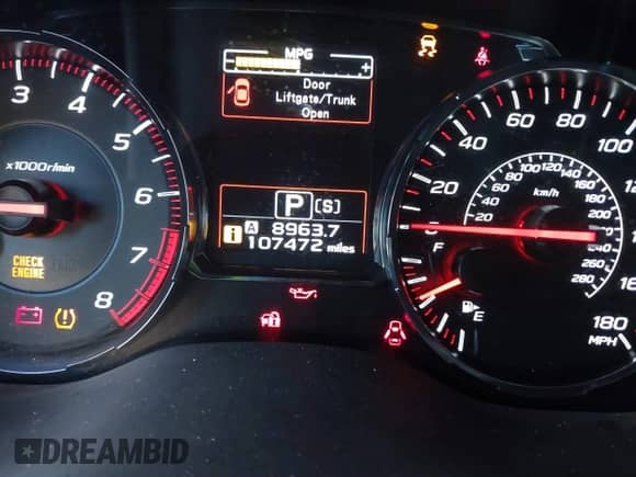 2018 Subaru WRX Premium with VIN JF1VA1C67J8801669, listed as a IAAI auction lot 40756560 with 107,472 mi miles and . Bid and sale history available at DreamBid. Image 15.