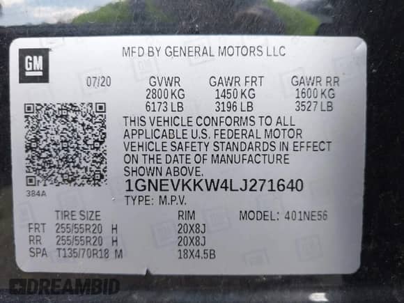 2020 Chevrolet Traverse Premier с VIN 1GNEVKKW4LJ271640, выставлен на аукционе IAAI как лот 43142039 с пробегом 80 483 миль миль и . История ставок и продаж доступна на DreamBid. Изображение 9.