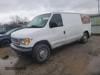 2002 Ford Econoline Cargo z VIN 1FTNE24L42HA52274, wystawiony jako Copart lot #87182324 z przebiegiem 185 526 mil mil oraz Szkoda całkowita • Salvage title. Historia ofert i sprzedaży dostępna na DreamBid. Obrazek 1.