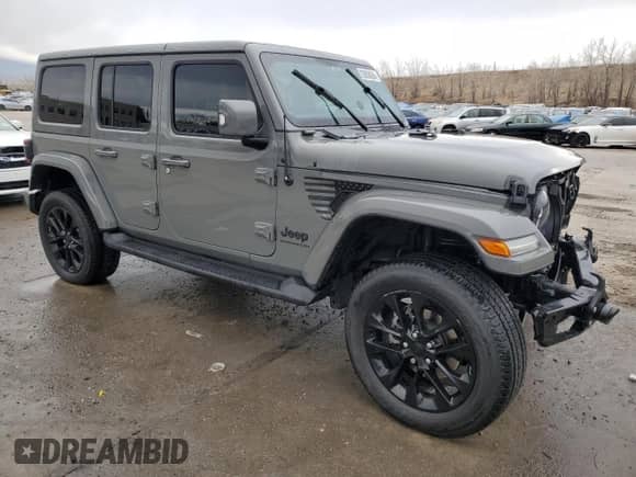 2023 Jeep Wrangler Sahara Altitude with VIN 1C4HJXEG5PW507949, listed as a Copart auction lot 83858664 with 19,967 mi miles and Salvage title. Bid and sale history available at DreamBid. Image 4.