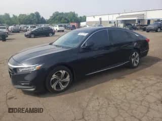 2018 Honda Accord EX-L with VIN 1HGCV1F69JA150668, listed as a Copart auction lot 60212795 with 106,341 mi miles and Salvage title. Bid and sale history available at DreamBid. Image 1.