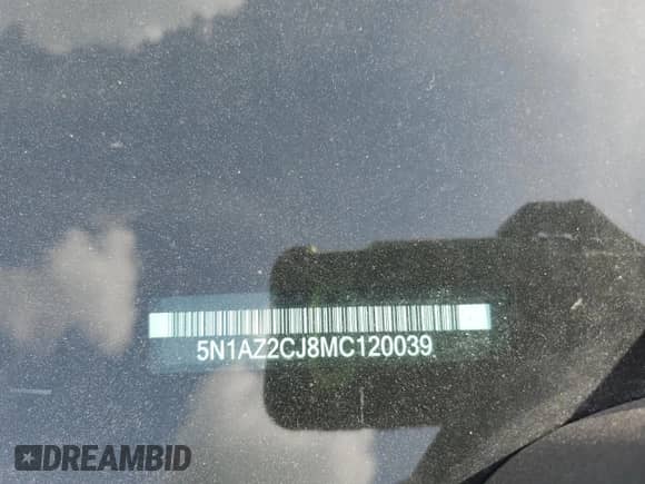 2021 Nissan Murano SL with VIN 5N1AZ2CJ8MC120039, listed as a Copart auction lot 60817175 with 76,427 mi miles and Salvage title. Bid and sale history available at DreamBid. Image 13.