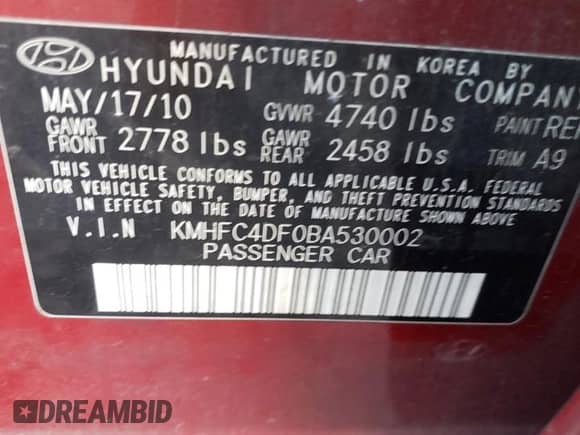 2011 Hyundai Azera Limited с VIN KMHFC4DF0BA530002, выставлен на аукционе Copart как лот 46376075 с пробегом 165 737 миль миль и Чистый • Clean title. История ставок и продаж доступна на DreamBid. Изображение 12.