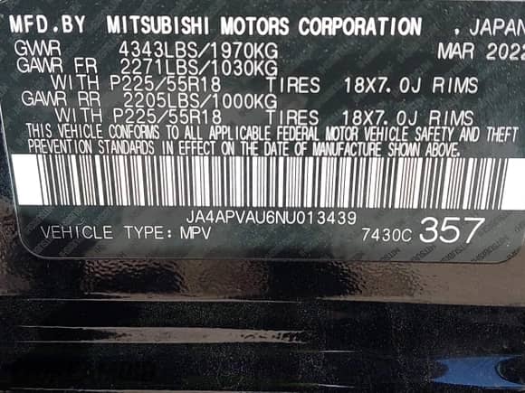 2022 Mitsubishi Outlander SE z VIN JA4APVAU6NU013439, wystawiony jako IAAI lot #41839618 z przebiegiem 35 306 mil mil oraz . Historia ofert i sprzedaży dostępna na DreamBid. Obrazek 9.