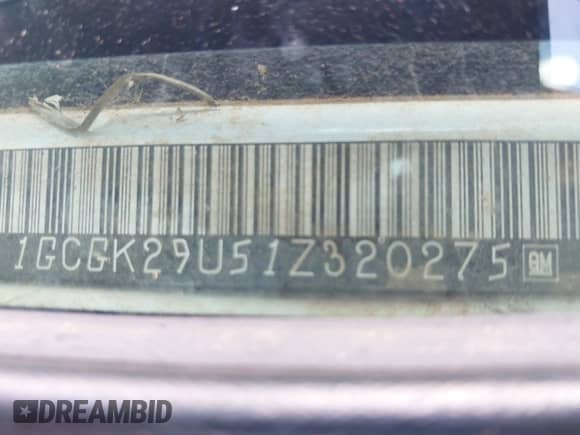 2001 Chevrolet Silverado 2500 с VIN 1GCGK29U51Z320275, выставлен на аукционе IAAI как лот 42702939 с пробегом 239 896 миль миль и . История ставок и продаж доступна на DreamBid. Изображение 9.