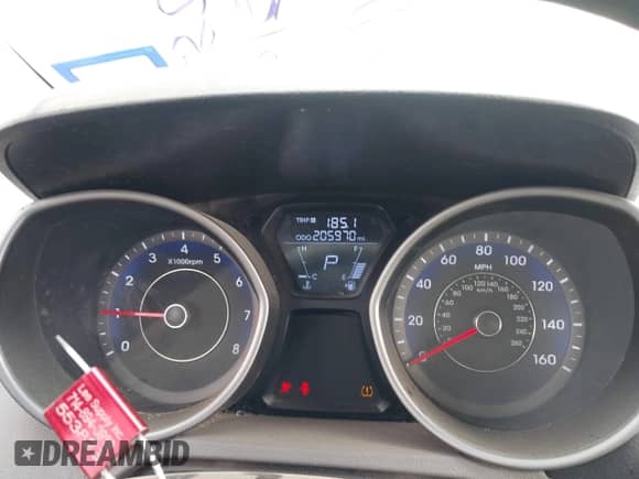 2013 Hyundai Elantra GLS with VIN KMHDH4AE9DU786497, listed as a IAAI auction lot 43254237 with 205,970 mi miles and . Bid and sale history available at DreamBid. Image 7.