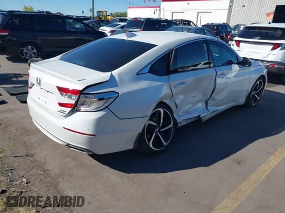 2020 Honda Accord Sport with VIN 1HGCV2F30LA025010, listed as a IAAI auction lot 43283298 with 56,896 mi miles and . Bid and sale history available at DreamBid. Image 4.