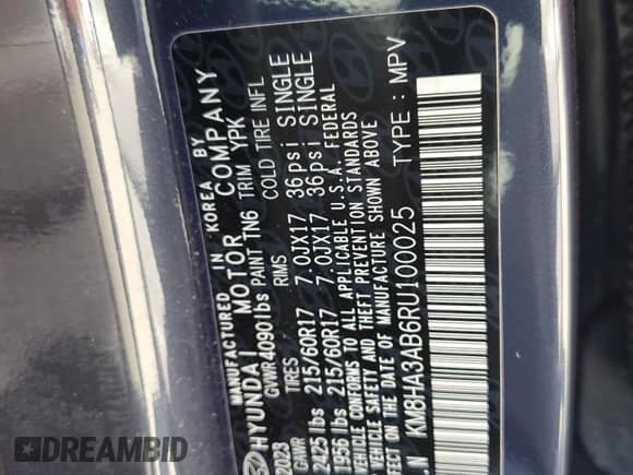 2024 Hyundai Kona SE с VIN KM8HA3AB6RU100025, выставлен на аукционе Copart как лот 67135625 с пробегом 18 648 миль миль и Списание • Salvage title. История ставок и продаж доступна на DreamBid. Изображение 13.