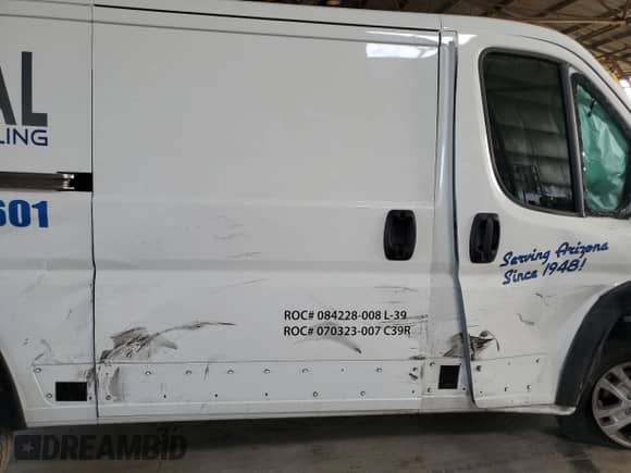 2024 Ram ProMaster Cargo Tradesman с VIN 3C6LRVVG3RE136706, выставлен на аукционе Copart как лот 63038425 с пробегом 15 404 миль миль и Списание • Salvage title. История ставок и продаж доступна на DreamBid. Изображение 11.