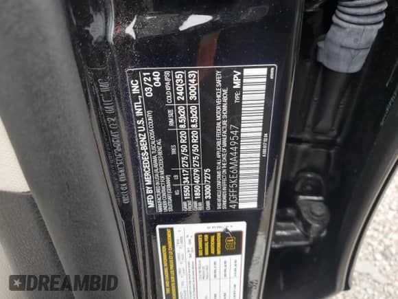 2021 Mercedes-Benz GLS 450 с VIN 4JGFF5KE6MA449547, выставлен на аукционе Copart как лот 81263955 с пробегом 111 616 миль миль и Чистый • Clean title. История ставок и продаж доступна на DreamBid. Изображение 13.