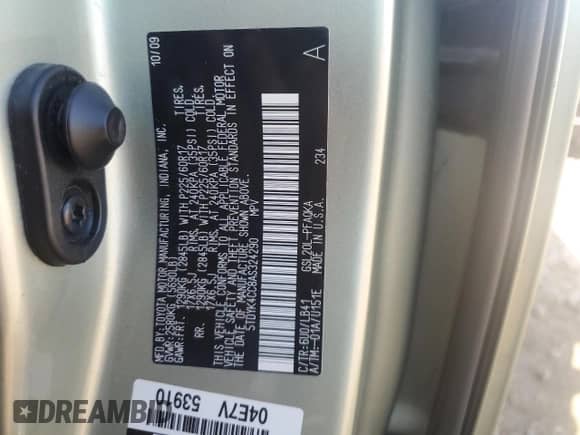 2010 Toyota Sienna XLE с VIN 5TDYK4CC8AS324290, выставлен на аукционе Copart как лот 81019885 с пробегом 130 506 миль миль и Списание • Salvage title. История ставок и продаж доступна на DreamBid. Изображение 13.