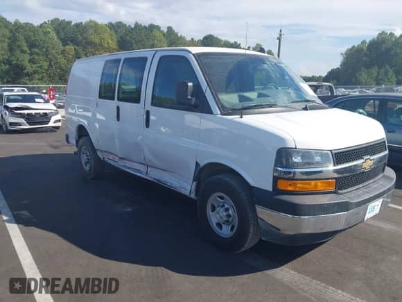 2023 Chevrolet Express Cargo with VIN 1GCWGAFP4P1202957, listed as a IAAI auction lot 43298343 with 36,463 mi miles and . Bid and sale history available at DreamBid. Image 1.