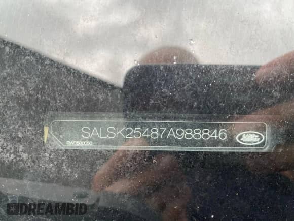 2007 Land Rover Range Rover Sport HSE с VIN SALSK25487A988846, выставлен на аукционе Copart как лот 81284945 с пробегом 148 178 миль миль и Чистый • Clean title. История ставок и продаж доступна на DreamBid. Изображение 10.