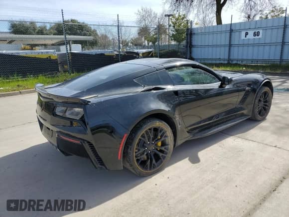 2019 Chevrolet Corvette Z06 3LZ with VIN 1G1YU2D69K5600127, listed as a Copart auction lot 46888204 with Not provided miles and Salvage title. Bid and sale history available at DreamBid. Image 3.