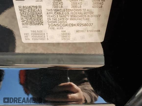 2019 Chevrolet Suburban LS with VIN 1GNSCGKC9KR258037, listed as a Copart auction lot 51495435 with 149,346 mi miles and Salvage title. Bid and sale history available at DreamBid. Image 14.