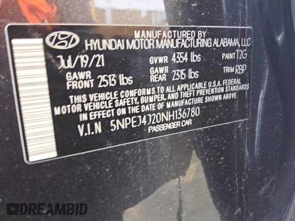 2022 Hyundai Sonata SEL Plus с VIN 5NPEJ4J20NH136780, выставлен на аукционе Copart как лот 83971125 с пробегом 70 853 миль миль и Чистый • Clean title. История ставок и продаж доступна на DreamBid. Изображение 12.