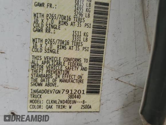 2016 Nissan Frontier SV z VIN 1N6AD0EV7GN791201, wystawiony jako Copart lot #63900685 z przebiegiem 142 102 mil mil oraz Szkoda całkowita • Salvage title. Historia ofert i sprzedaży dostępna na DreamBid. Obrazek 12.