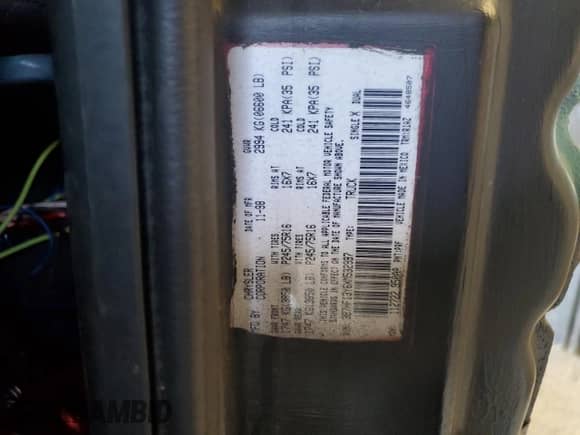 1999 Dodge 1500 with VIN 3B7HF13Y6XM532997, listed as a Copart auction lot 69661425 with 259,152 mi miles and Salvage title. Bid and sale history available at DreamBid. Image 12.