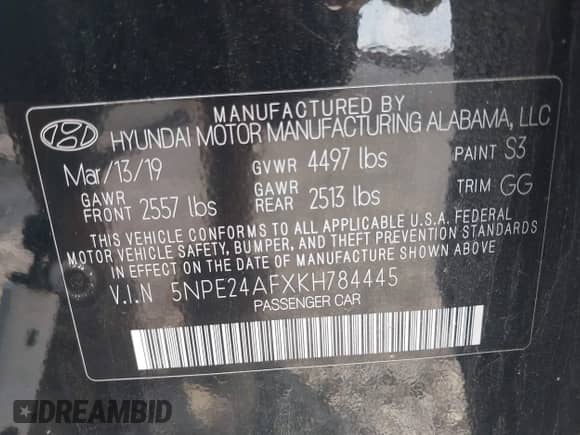 2019 Hyundai Sonata SE с VIN 5NPE24AFXKH784445, выставлен на аукционе IAAI как лот 43298191 с пробегом 61 817 миль миль и . История ставок и продаж доступна на DreamBid. Изображение 9.