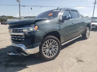 2025 Chevrolet Silverado 1500 LTZ with VIN 1GCUKGEL1SZ177548, listed as a Copart auction lot 85175665 with 6,429 mi miles and Salvage title. Bid and sale history available at DreamBid. Image 1.