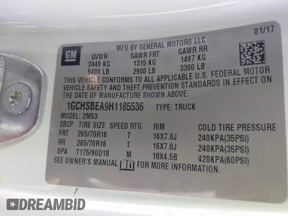 2017 Chevrolet Colorado 2WD WT z VIN 1GCHSBEA9H1185536, wystawiony jako IAAI lot #42651375 z przebiegiem 222 613 mil mil oraz . Historia ofert i sprzedaży dostępna na DreamBid. Obrazek 9.