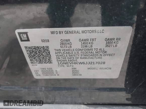 2018 Chevrolet Traverse LT с VIN 1GNEVHKW6JJ217028, выставлен на аукционе IAAI как лот 42197787 с пробегом 111 097 миль миль и . История ставок и продаж доступна на DreamBid. Изображение 9.