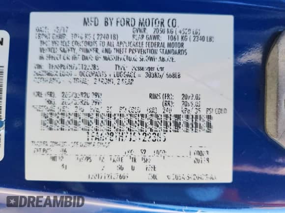 2018 Ford Mustang EcoBoost с VIN 1FA6P8TH7J5122385, выставлен на аукционе Copart как лот 80336145 с пробегом 51 724 миль миль и Списание • Salvage title. История ставок и продаж доступна на DreamBid. Изображение 13.