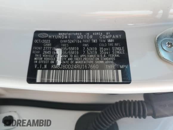 2024 Hyundai Tucson SEL with VIN KM8JBDD24RU167660, listed as a Copart auction lot 59856835 with 12,700 mi miles and Non repairable. Bid and sale history available at DreamBid. Image 13.