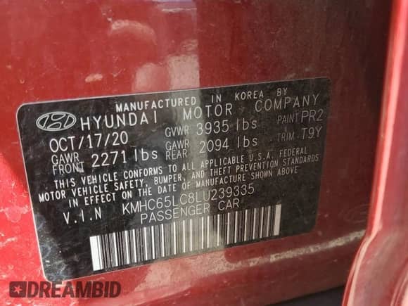 2020 Hyundai Ioniq Blue с VIN KMHC65LC8LU239335, выставлен на аукционе Copart как лот 52768424 с пробегом 75 048 миль миль и Списание • Salvage title. История ставок и продаж доступна на DreamBid. Изображение 12.