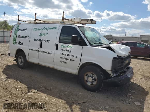 2013 Chevrolet Express Cargo with VIN 1GCWGFCA6D1143242, listed as a Copart auction lot 70320265 with 330,928 mi miles and Salvage title. Bid and sale history available at DreamBid. Image 4.