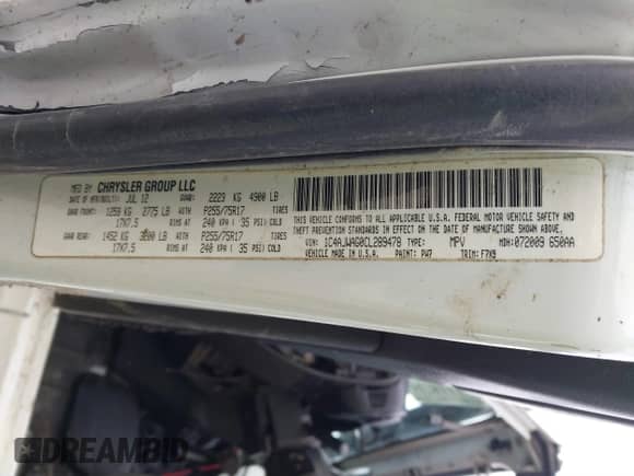 2012 Jeep Wrangler Sport с VIN 1C4AJWAG0CL289478, выставлен на аукционе IAAI как лот 41781118 с пробегом 127 299 миль миль и . История ставок и продаж доступна на DreamBid. Изображение 9.