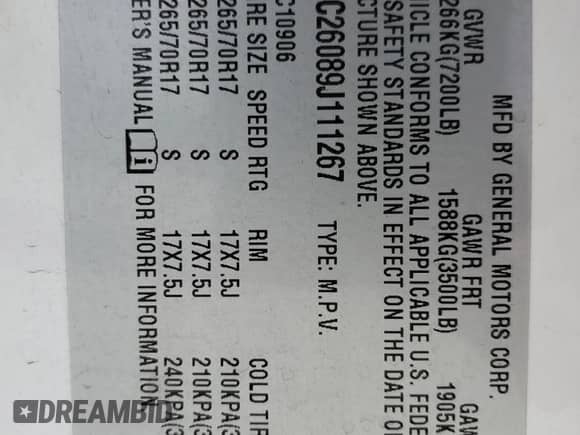 2009 Chevrolet Suburban 1LT z VIN 1GNFC26089J111267, wystawiony jako Copart lot #48253525 z przebiegiem 246 684 mil mil oraz Szkoda całkowita • Salvage title. Historia ofert i sprzedaży dostępna na DreamBid. Obrazek 13.