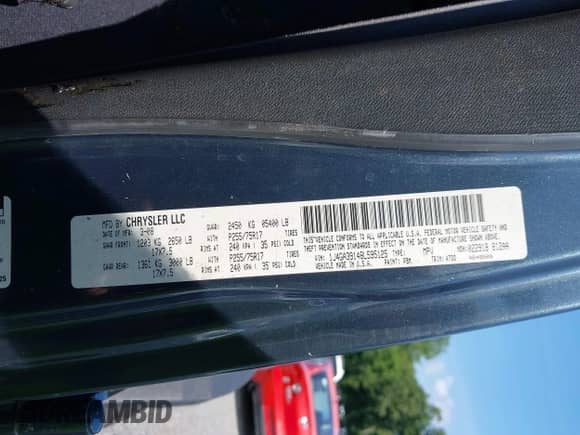 2008 Jeep Wrangler Unlimited X with VIN 1J4GA39148L595125, listed as a IAAI auction lot 42617725 with Not provided miles and . Bid and sale history available at DreamBid. Image 9.