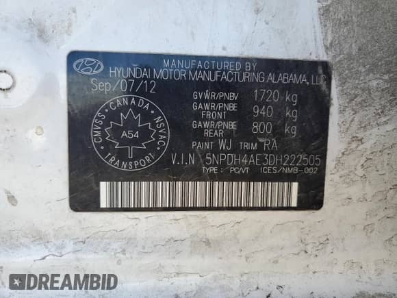 2013 Hyundai Elantra GLS z VIN 5NPDH4AE3DH222505, wystawiony jako Copart lot #70715285 z przebiegiem 238 717 mil mil oraz Szkoda całkowita • Salvage title. Historia ofert i sprzedaży dostępna na DreamBid. Obrazek 12.