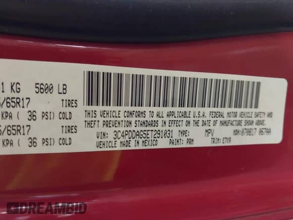 2014 Dodge Journey SE z VIN 3C4PDDAG5ET291031, wystawiony jako IAAI lot #42766496 z przebiegiem 227 965 mil mil oraz . Historia ofert i sprzedaży dostępna na DreamBid. Obrazek 9.