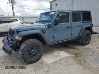 2024 Jeep Wrangler Willys with VIN 1C4RJXN60RW209694, listed as a Copart auction lot 70931155 with 19,287 mi miles and Salvage title. Bid and sale history available at DreamBid. Image 1.