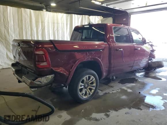 2022 Ram 1500 Longhorn with VIN 1C6SRFKT2NN377066, listed as a Copart auction lot 56282095 with 31,429 mi miles and Salvage title. Bid and sale history available at DreamBid. Image 3.