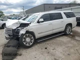 2017 Cadillac Escalade ESV Platinum с VIN 1GYS4KKJ8HR199167, выставлен на аукционе Copart как лот 57722025 с пробегом Не указан миль и Списание • Salvage title. История ставок и продаж доступна на DreamBid. Изображение 1.