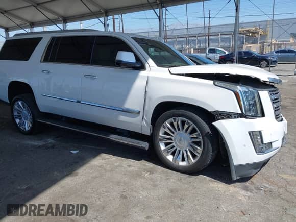 2018 Cadillac Escalade ESV Platinum с VIN 1GYS4KKJ1JR343986, выставлен на аукционе IAAI как лот 42387220 с пробегом 91 616 миль миль и . История ставок и продаж доступна на DreamBid. Изображение 1.