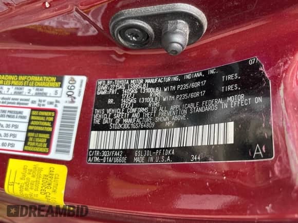 2016 Toyota Sienna L with VIN 5TDZK3DC1GS764809, listed as a Copart auction lot 81244205 with Not provided miles and Clean title. Bid and sale history available at DreamBid. Image 10.