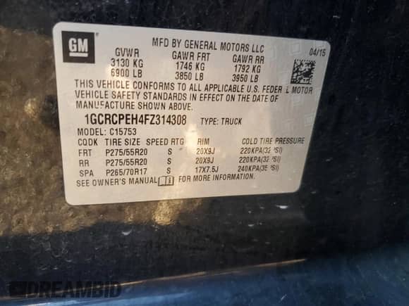 2015 Chevrolet Silverado 1500 Work Truck с VIN 1GCRCPEH4FZ314308, выставлен на аукционе Copart как лот 71417625 с пробегом 227 634 миль миль и Чистый • Clean title. История ставок и продаж доступна на DreamBid. Изображение 12.