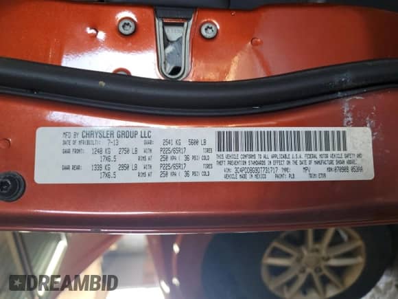 2013 Dodge Journey SXT с VIN 3C4PDDBG9DT731717, выставлен на аукционе Copart как лот 80691235 с пробегом 133 702 миль миль и Чистый • Clean title. История ставок и продаж доступна на DreamBid. Изображение 13.