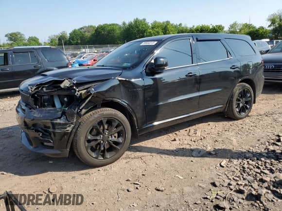 2020 Dodge Durango R/T with VIN 1C4SDJCT4LC349559, listed as a Copart auction lot 59684815 with 57,776 mi miles and Salvage title. Bid and sale history available at DreamBid. Image 1.