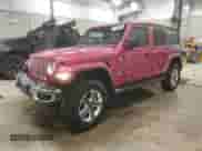 2022 Jeep Wrangler Unlimited Sahara with VIN 1C4HJXEN9NW120171, listed as a Copart auction lot 47029585 with 25,085 mi miles and Salvage title. Bid and sale history available at DreamBid. Image 1.