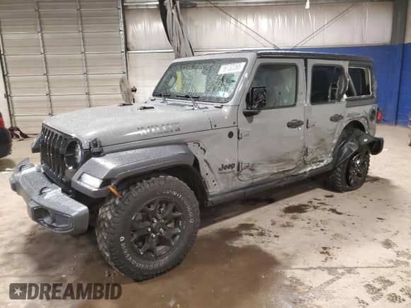 2022 Jeep Wrangler Unlimited Willys z VIN 1C4HJXDN6NW112305, wystawiony jako Copart lot #56132265 z przebiegiem 66 882 mil mil oraz Szkoda całkowita • Salvage title. Historia ofert i sprzedaży dostępna na DreamBid. Obrazek 1.