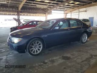 2005 BMW 7 Series 745i with VIN WBAGL63535DP76667, listed as a Copart auction lot 87186995 with Not provided miles and Clean title. Bid and sale history available at DreamBid. Image 1.