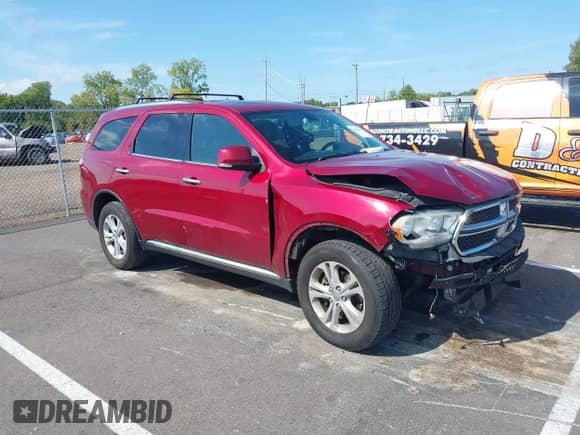 2013 Dodge Durango Crew with VIN 1C4RDHDG3DC688940, listed as a IAAI auction lot 43388345 with 271,401 mi miles and . Bid and sale history available at DreamBid. Image 1.